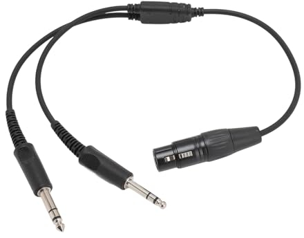 Goshyda 5-poliger XLR-auf-GA-Doppelstecker-Y-Splitter, Luftfahrt-Kopfhörer-Adapter für Airbus, XLR-5-polige Buchse auf GA-Doppelstecker