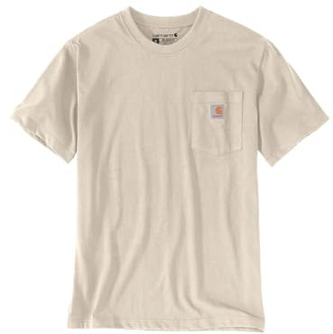 Carhartt Relaxed Fit Heavyweight Short-Sleeve K87 Pocket T-Shirt Camiseta Work Utility, Oat Milk, S para Hombre