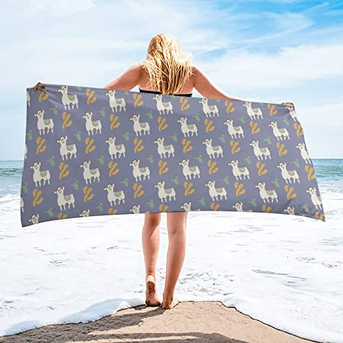 Badetuch Alpaka Kaktus Pool Badetuch Weiches Camping Handtuch Bedruckt Drucktuch, Für Reise, Yoga, Picknick, 80x130cm