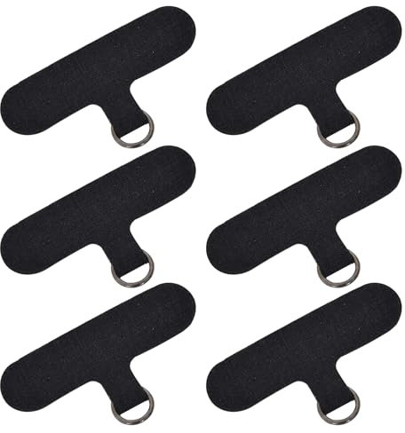 Cleminsta 6 unidades de almohadillas para cordón para teléfono móvil, parche universal para teléfono móvil, adaptador de cordón, material de poliéster, parche para protección contra caídas, para la