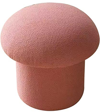 HAOHIZE Fußhocker in Pilzform, Schminktisch Stuhl, Sofabank, Einfacher, Elastischer, Bequemer, Weicher, Runder Plüsch Fußhocker, Pilz Hocker für Heimdekoration (Rosa)