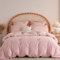 Lanqinglv Herzen Bettwäsche 200x200 cm Rosa mit Schleifen Kinder,Getuftet Exquisite Stickerei ÖKO-TEX Bettwäsche Set Mädchen Romantisch Bettbezug mit Reißverschluss und 2 Kissenbezüge 80x80cm