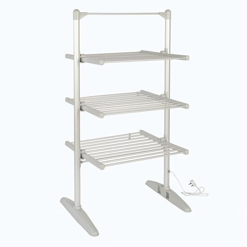 Coopers of Stortford - 3-Tier Heated Clothes Airer for Indoor Drying - 30 Tubes with 17m Drying Space - Holds Up to 30kg Washing - Maintains 40-55°C - Mains Powered