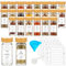 Pots à épices en verre de 120 ml avec couvercles en bambou, récipients à épices carrés de 4 oz avec couvercles shaker, étiquettes, cuillère de mesure et tiroir d'armoire en silicone