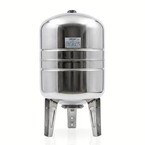 CHM GmbH® Druckkessel Membrankessel vertikal 100 L Edelstahl max. 8 Bar, Ausdehnungsgefäß stehend