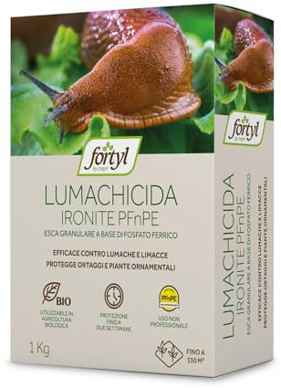BERARDI | Lumachicida Ironite PFnPE, Esca Granulare Bio, 1 kg, Per Protezione Ortaggi e Piante Ornamentali