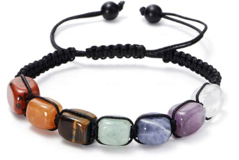 Mayoii Naturstein-Chakra-Armband mit Kristall und Echten Heilsteinen - Glück Edelstein für Frauen