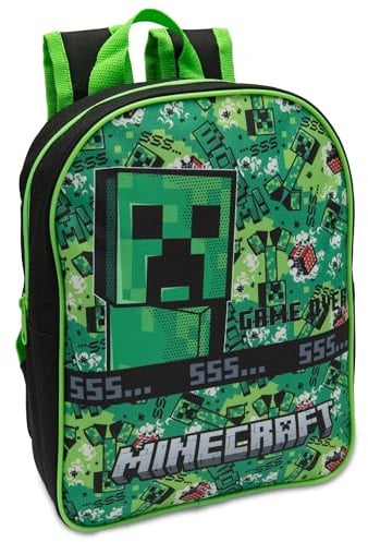 Minecraft Kids Small Backpack Childrens School Bag with Creeper & TNT Design Print Boys Nursery Rucksack Ages 3-8 Years