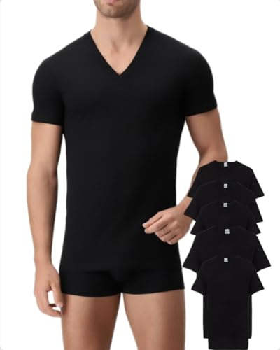 Intimo College 5/10 Maglietta Intima Uomo in Puro 100% Cotone Pettinato Made in Italy di qualità Traspiranti Scollo a v Direttamente dal Produttore al Consumatore