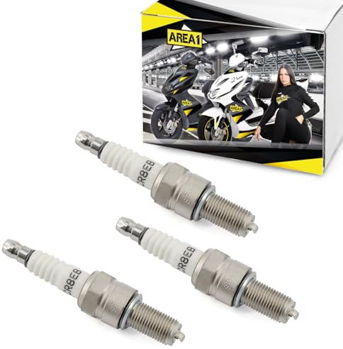 Area1 Motorroller Zündkerze 3x Typ CR8EB (entstört) passend für Vesp. S 125 (4T), ET4 50, Primavera 125 3V, GT 250 125 L Grantourismo, GTS 125 250 300, GTV 125 250 300, LX 150 3V, Sprint 150 3V, 948