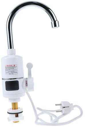 VILLCASE Miscelatore Cucina Inox Con Display Led Digitale Rotazione Tubo in Acciaio Resistente e Miscelatore Acqua Calda Fredda Istantaneo Con Installazione Eu