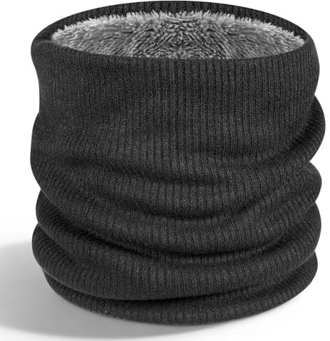 Apausvcm Winter Knitted Neck Gaiter For Men And Women, Windproof Warmer Neck Gaiter Cold Weather Thick Scarf Gear Ski Accessories for Cold Weather Outdoor Sports(Black)