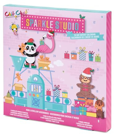 Girls Advent Calendar – 24 Day Christmas Countdown Beauty Gift with Hair Accessories & Jewellery Surprises Including Hairbrush, Clips, Bobbles, Bracelets, Necklaces & Toys for Kids