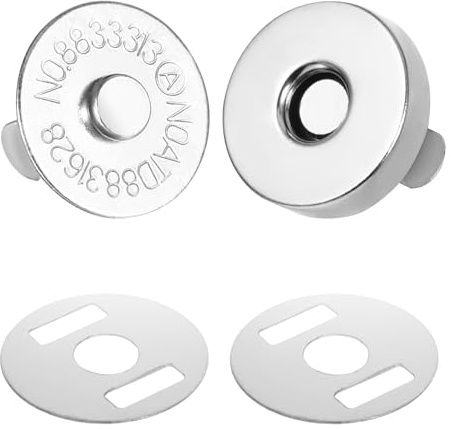 24 Stück Magnetknöpfe Ohne Nähen 14mm Magnetische Knöpfe Magnetverschluss Tasche Magnetknopf Metall Magnetverschlüsse für DIY Geldtasche Handtaschen Mäntel Windbreaker Rucksack-Silber