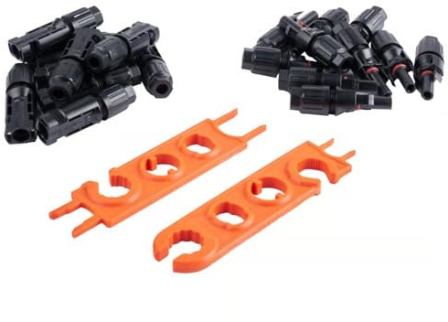 Offgridtec 10 Paar Solarstecker PV-Stecker-Set 6 mm², IP67, 1000 V, 25 A | Crimp-Steckverbinder mit Entriegelungsschlüssel, verzinntes Kupfer, 4-mm-Verriegelung für Solarkabel, Module & Laderegler