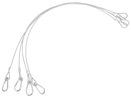 Kisangel Cables de Seguridad para Iluminación de Escenario, 4 Piezas de Acero Inoxidable, Carga Máxima 20 Kg, Cuerdas de Seguridad para Luces y Altavoces Colgantes, Accesorios