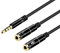 DnGeky Headset Adapter For Headsets With Separate Headphone And Microphone Plugs 3.5mm Stereo Audio Male to 2 Female Headset Mic Y Splitter Cable Adapter(Black)