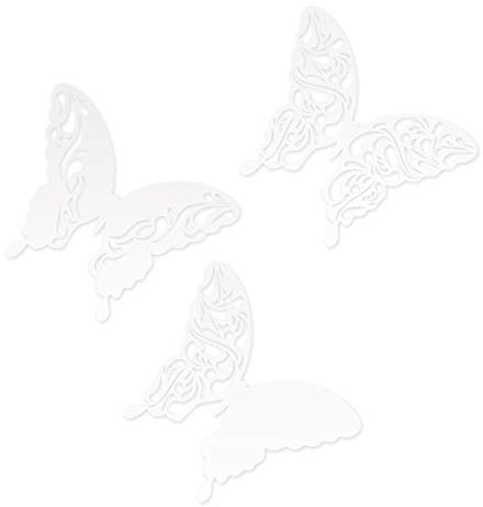 Wandkings 3D Deko Schmetterlinge - Wähle eine Farbe - Weiß XL - 3 Stück - mit Klebepunkten zur Fixierung