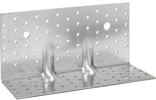 Simpson Winkelverbinder mit Steg 255x100x120 - Holzverbinder Lochplatte ABR mit ETA-Bewertung, Stahl verzinkt