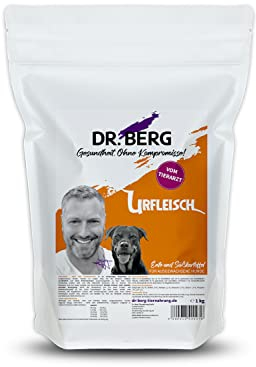 Dr. Berg URFLEISCH Ente & Süßkartoffel - Getreidefreies, hypoallergenes Hundefutter - Trockenfutter mit viel FRISCHFLEISCH - extra verträglich und lecker durch natürliche Zutaten (1 kg)