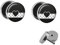 Treuheld® | Set - Herz und Pünktchen Bordüre - 2 Ohrstecker zum Schrauben - SCHWARZ-WEIßE Fake Plugs - Ø 10mm - Ohrringe Fakeplug - Silber Ohrring in Schwarz-Weiß - Chirurgenstahl Faketunnel