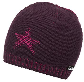 Eisbär Strickmütze Snap MÜ aubergine/deep pink