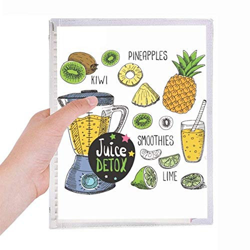 Kiwi Ananas Fruit Illustration Muster Notebook Loose-leaf Spiral Refillable Journal