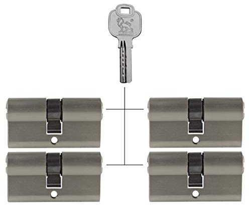 4x Profilzylinder 60 mm 30/30 gleichschließend Not- und Gefahrenfunktion inkl. 20 Schlüssel