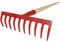 SHW-FIRE - Rastrello da giardino con 10 denti, manico lungo 150 cm, perfetto per prato e giardino