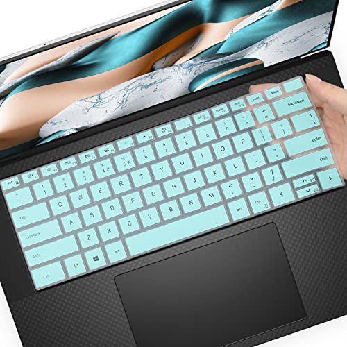 MUBUY Keyboard Cover Design for Dell XPS 15 9500 9510 9520 9530 15.6 Inch and New XPS 17 9700 9710 9720 9730 17.3 Inch US Layout Laptop Keyboard Protective Skin-Hot Blue