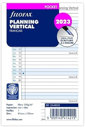 FILOFAX Pocket Jahresplaner vertikal franz.2023