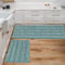 Badezimmerteppiche Badematten Sets Super Absorbierende Chenille-gestreifte Badematten rutschfeste Maschinenwäsche Trockenteppiche Für Badezimmerboden Set Von 2 (Duckegg Blau,122x43cm+43x61cm)
