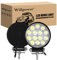 Willpower LED-Scheinwerfer, 10,2 cm, 42 W, für Geländefahrzeuge, 12 V, 24 V, wasserdicht, Nebelscheinwerfer, LED-Arbeitsleuchte für LKW, Traktor, Auto, 4 x 4, ATV, UTV, SUV, Boot, 2 Stück