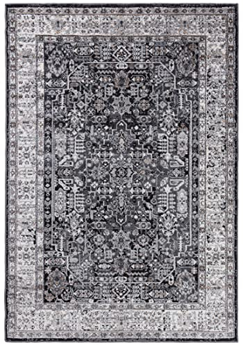 Carpeto Rugs Ethno Vintage Teppich - Kurzflor - Weich Teppich für Wohnzimmer, Schlafzimmer, Esszimmer - ÖKO-TEX Wohnzimmerteppich - Teppiche - Grau - 240 x 330 cm