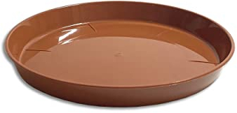 Sottovaso per vaso rotondo in plastica, terracotta, 9 diverse misure a scelta (Ø 22 cm)