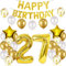 Luftballon 27. Geburtstag deko mann gold Folienballon 27 jahre Geburtstag dekoration gold Happy Birthday 27th deko 27 Geburtstag deko männer Geburtstagsdeko 27 Jahre Geburtstag Deko mann frau (27)