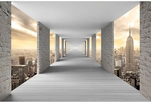 murando Fototapete selbstklebend 3D Effekt 490x280cm Foto Tapete Tapetenfolie Möbelfolie Wandverkleidung Wandtapete Motivtapeten Bildtapete Wohnzimmer 3d Effekt Modern New York Stadt City c-C-0005-a-f