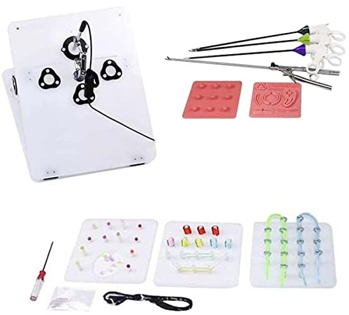Laparoskopischer Trainer, Simulator-Trainingsbox, mit 6 Trainingsmodulen + 4 chirurgischen Werkzeugen, Chirurgie-Simulator-Kit, mit HD-Kamera, für den Einsatz in der Praxis von Ärzten und Studenten