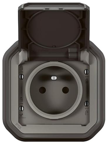 prise de courant - 2p+t - anthracite - encastré - legrand plexo 069860l