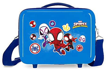 Marvel Spiderman Go toiles go Trousse de Toilette Adaptable avec Bandoulière Bleue 29x21x15 cms ABS Rigide 9.14L 0.6 kgs