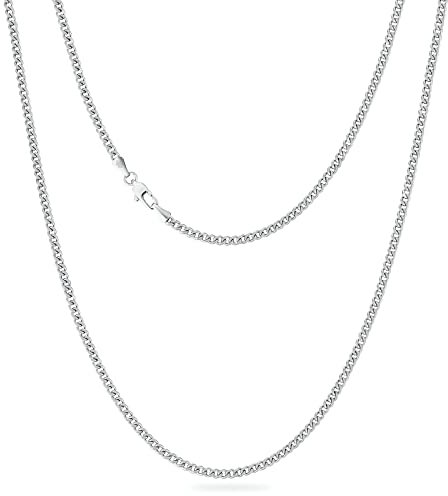 KRKC&CO Men’s Chain Necklace, 14K Gold Plated Stainless Steel Cuban Link 3/4/5mm, Anti-Tarnish Nickel-Free Flat-Cut, Thin Gold Silver