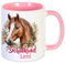 Namenstasse Schulkind | Name und Motiv, personalisiertes Geschenk Schulanfang Tasse Schulstart, Kinder, Schultüte Einschulung Zuckertüte Erste Klasse Kleinigkeit Mitbringsel (Pferd)