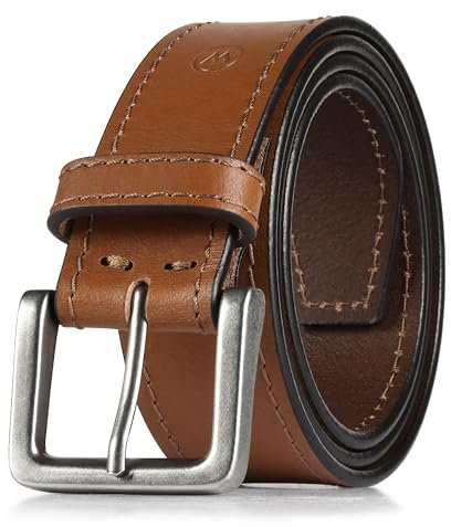 Wrangler Herren-Ledergürtel für Jeans, Khakis und Anzughosen, Helles Braun, 42 (Waist 39-40)