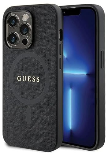 Guess GUHMP14LPSAHMCK Hülle für iPhone 14 Pro 6.1 Schwarz hardcase Saffiano