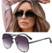 TsoLay Sonnenbrille Metall -Doppelbrücke Sonnenbrille, Nicht Polarisierte Frauen Sonnenbrille, Flieger -Sonnenbrille, Sonnenbrille Fahren-Schwarzgrau