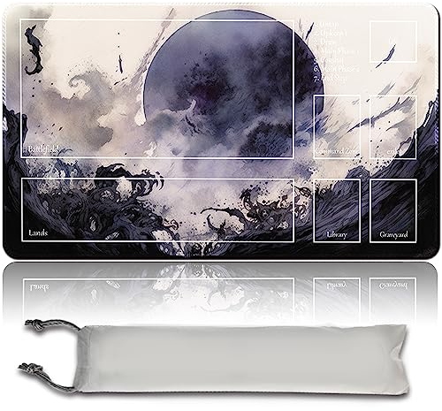 MPLR BOARD GAME Brettspiel MTG Spielmatten+Kostenlose wasserdichte Bag,Stitched Edges,Smooth Rubber Surface,MTG PlayMat with Zones(An original Damnation Playmat)