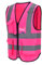 AYKRM Gilet haute visibilité avec fermeture éclair sur le devant et poches pour téléphone et carte d'identité 21 couleurs, rose, M