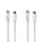 NEDIS Coax & Cat6 Câble combiné - IEC (Coax) mâle/connecteur RJ45 - IEC (Coax) femelle/connecteur RJ45 - Nickelé - RG58-75 Ohm - Double blindage - 3 m - Rond - PVC - Blanc - Étiquette