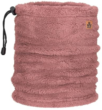 JAIL JAM Unisex Loop-Schal mit Kordel, Herren Schlauchschal Winter, Damen Halswärmer aus Teddy Fleece, Schal:Pink