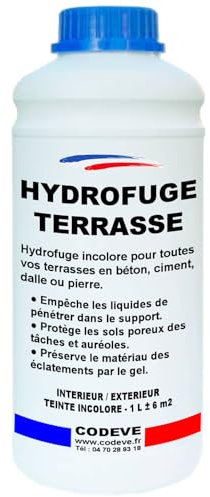 Hydrofuge Terrasse - Codeve Bois - 1 - Intérieur/extérieur - Incolore Pour Votre Terrasse En Travertin, Béton, Ciment Ou Pierre.